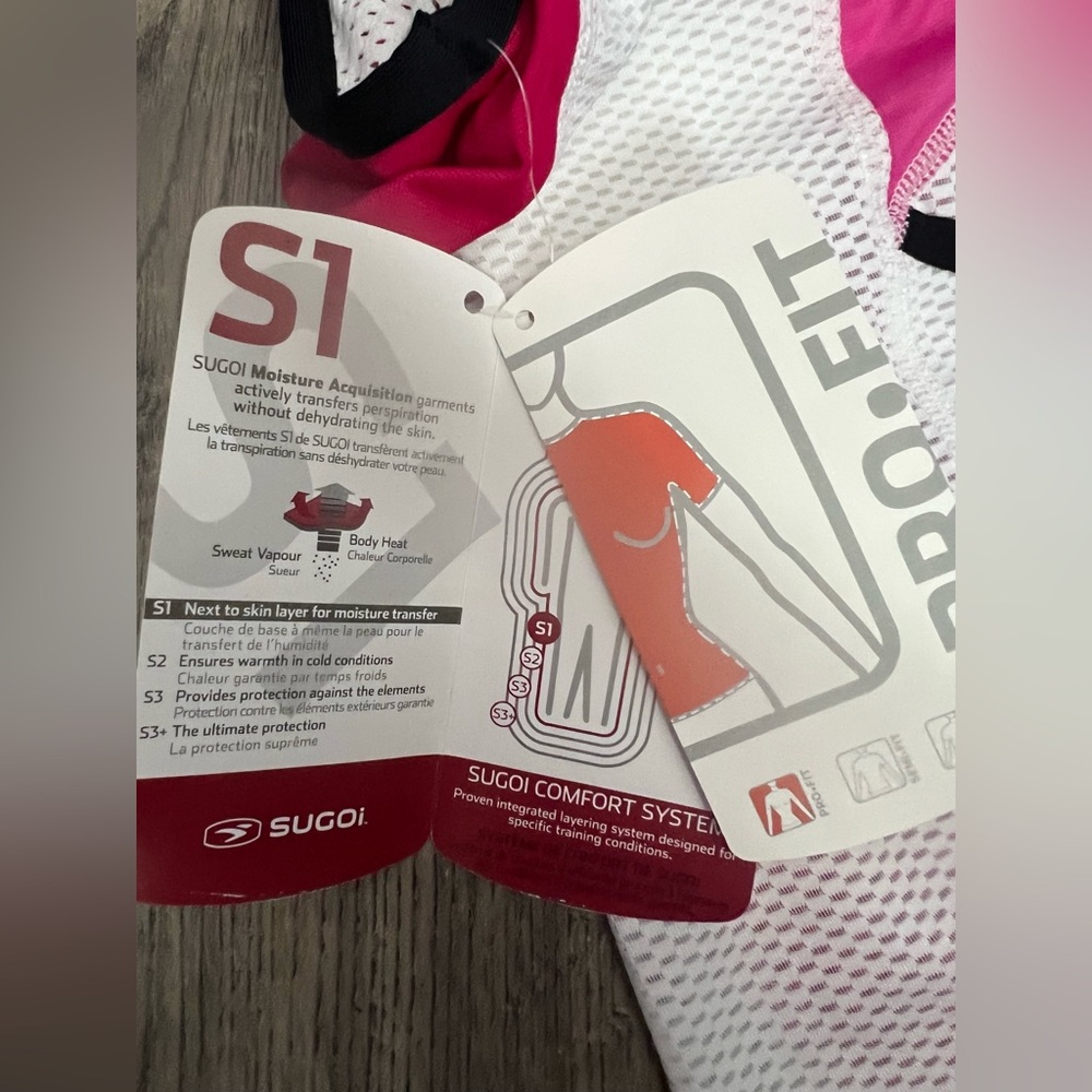 SUGOI Pink and White Triathlon Top with Slimming Design - Picture 4 of 5